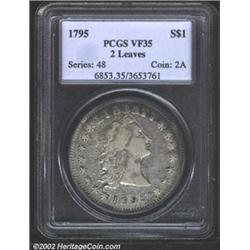 1795 S$1 Flowing Hair, Two Leaves VF35 PCGS. B-10, BB-22, R.7. Die State I. This specimen was last s