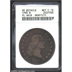 1795 S$1 Flowing Hair, Three Leaves--Graffiti--ANACS. VF Details, Net Fine12. B-12, BB-26, R.6. This
