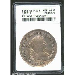 1795 S$1 Draped Bust--Cleaned--ANACS. Fine Details, Net VG8. B-15, BB-52, R.2. Bright overall from c