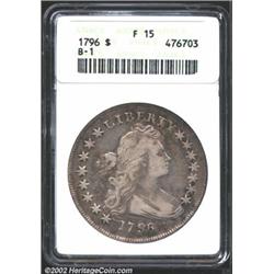 1796 S$1 Small Date, Small Letters Fine 15 ANACS. B-1, BB-66, R.3. The borders have areas of deep gr
