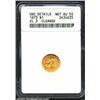 Image 1 : 1873 G$1 Closed 3--Cleaned--ANACS. Unc Details, Net AU50. Light orange-gold color. Sharply struck ex