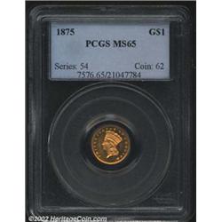 1875 G$1 MS65 PCGS. This coin was previously offered as lot 6697 in our February 2002 Long Beach Sig