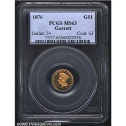 1876 G$1 MS63 PCGS. When this cataloger first described this extraordinary coin in 1979, at first gl