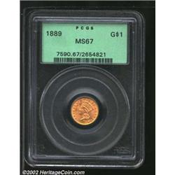 1889 G$1 MS67 PCGS. The 1889 is a low mintage issue with only 30,729 pieces struck, but it seems to.