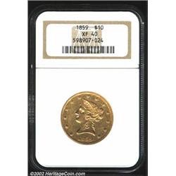 1859 $10 XF40 NGC. The stars are flat, while the eagle and portrait have considerable detail. The bo