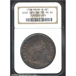 1798 S$1 Large Eagle MS64 NGC. B-24, BB-124, R.2. Die State IV or later. This is the so-called "Blun