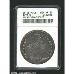 1798 S$1 Large Eagle VF20--Scratched-Tooled--ANACS. B-24, BB-124, R.2. Smooth, steel gray surfaces..