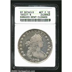 1802/1 S$1 Narrow Date--Damaged, Bent, and Cleaned--ANACS. XF Details, Net Fine 12. B-4, BB-232, R.4