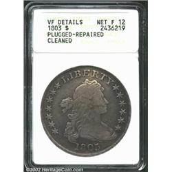 1803 S$1 Large 3--Plugged, Repaired, Cleaned--ANACS. VF Details, Net Fine12. B-6, BB-255, R.2. Not a
