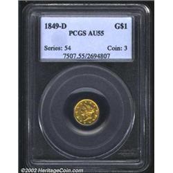 1849-D G$1 AU55 PCGS. Granted, the '49-D is the most common Type One D-mint gold dollar, and additio