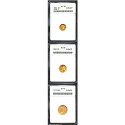1854 Gold Dollar Type One AU58 ANACS, Breen-6031, the 85 in the date is sharply repunched south, wel