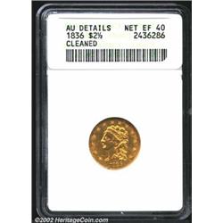 1836 $2 1/2 Block 8--Cleaned--ANACS. AU Details, Net XF40. McCloskey-C, Head of 1837, Breen-6144, R.