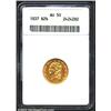 Image 1 : 1837 $2 1/2 AU50 ANACS. McCloskey-B, R.3. The centers have a slightly weak strike, as is typically e