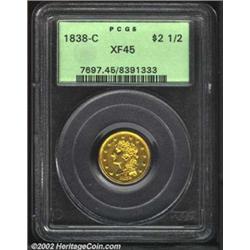 1838-C $2 1/2 XF45 PCGS. The '38-C is doubly popular with collectors both because it was the first Q