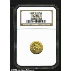 1850-O $2 1/2 AU58 NGC. In high grades, the 1850-O is the fourth rarest Quarter Eagle produced in th