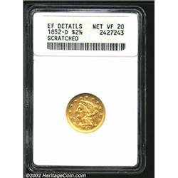 1852-D $2 1/2--Scratched--ANACS. XF Details, Net VF20. A faint X has been scratched in the left obve