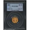 Image 1 : 1853 $2 1/2 MS62 PCGS. Rich orange-gold patina. The surfaces are exceptionally clean and have good l