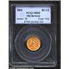 Image 1 : 1861 $2 1/2 Old Reverse MS62 PCGS. A second and even finer example of this rare variety, the surface