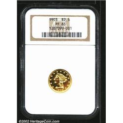 1903 $2 1/2 PR65 NGC. Mint officials made a decision in 1902 to alter their proof production methods