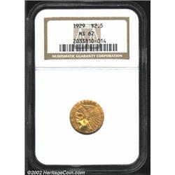1929 $2 1/2 MS62 NGC. An example with attractive color, lustrous fields, a decent strike, but a few.