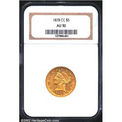 1879-CC $5 AU50 NGC. The 1879-CC seems to have been produced in much the same manner as the 1878-CC,