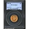 Image 1 : 1907-D $5 MS65 PCGS. Pumpkin-orange in color. A well struck and flashy representative of the second.