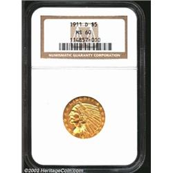 1911-D $5 MS60 NGC. The 1911-D Indian Half Eagle is the premier condition rarity among all 20th cent