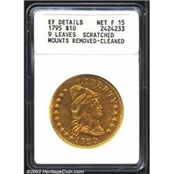 1795 $10 9 Leaves--Scratched, Mounts Removed, Cleaned--ANACS. XF Details, Net Fine 15. B. 4-C, Taras