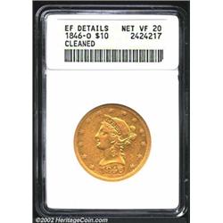 1846-O $10--Cleaned--ANACS. XF Details, Net VF20. Breen-6875. The so-called 1846/5-O variety, which.