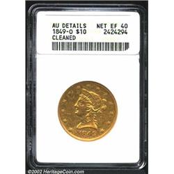 1849-O $10--Cleaned--ANACS. AU Details, Net XF40. Mildly cleaned, but with a few noticeable abrasion