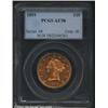 1859 $10 AU58 PCGS. Rich orange-gold color. Well struck on the major devices, although most of the d
