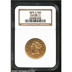 1873-S $10 XF45 NGC. Although the Philadelphia Mint shipped four obverse dies west for delivery of t