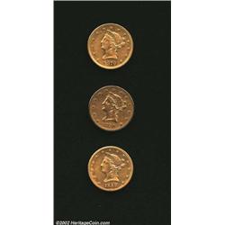 1879-S $10 VF20 Uncertified, some traces of mint luster remain; 1880-S VF20 Cleaned Uncertified, rel