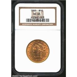 1900 $10 MS63 NGC. Well struck except for the final star. From a readily available issue, but a lust