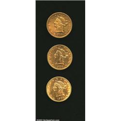 1906-D $10 VF30 Cleaned Uncertified, bold but with a couple of pinscratches in the fields; 1906-S AU