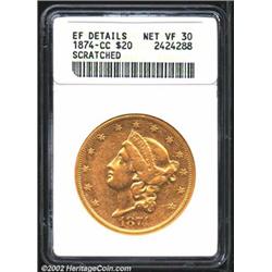 1874-CC $20--Scratched--ANACS. XF Details, Net VF30. A bright but moderately abraded representative.