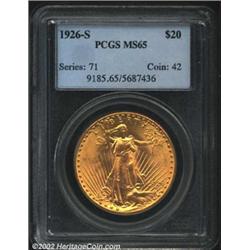 1926-S $20 MS65 PCGS. Since the discovery of several European hoards in the 1950s and 1960s, the rar