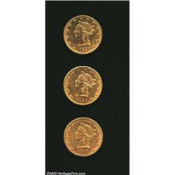 1882 $10 AU50 Polished Uncertified, sharp and lustrous but lightly hairlined; 1882-S XF40 Uncertifie