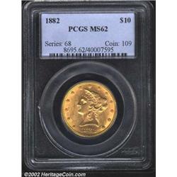 1882 $10 MS62 PCGS. A well struck and lustrous representative of this higher mintage issue. Importan