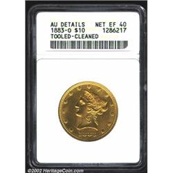 1883-O $10--Tooled, Cleaned--ANACS. AU Details, Net XF40. The 1883-O has the lowest mintage of any O
