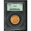 1893 $10 MS64 PCGS. Fully struck with excellent luster characteristics, held back by a few contact m