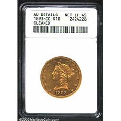 1893-CC $10--Cleaned--ANACS. AU Details, Net XF45. Although the surfaces are somewhat glossy due to.