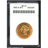 1893-O $10 MS61 ANACS. A moderately abraded example with extensive luster. The lower stars are softl