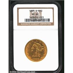 1895-O $10 MS62 NGC. A sharply struck representative that is notable in its absence of objectionable