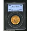 1910 $10 MS63 PCGS. A high-end example, sharply struck with and a pronounced granularity to the surf