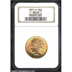 1910-D $10 MS62 NGC. Bright honey-gold patina. A lustrous and richly detailed Eagle that might have.