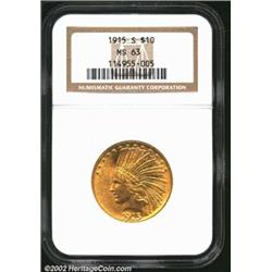 1915-S $10 MS63 NGC. The luster quality is simply breathtaking, both for the grade and for an S-mint