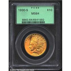 1930-S $10 MS64 PCGS. Only 85-100 1930-S Eagles are believed extant from an original mintage of 96,0