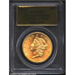 1855-S $20 Thin A, Full E AU58 PCGS. A lustrous and bright example with an impressive strike. A fain