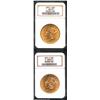 Image 1 : 1875-S $20 AU58 NGC; and an 1876-S AU58 NGC. Both coins are well struck for the type with plenty of.